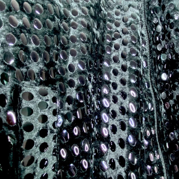 Vintage Monaliza Black Velvet Sequins Embellished Bomber Jacket XL Disco Rock - Picture 6 of 9